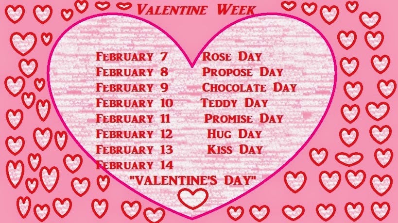 Valentines Day 2024 - Valentine Week List 2024 Days