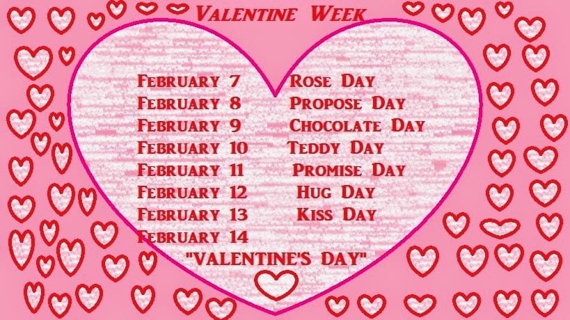 Valentines Day 2024 - Valentine Week List 2024 Days