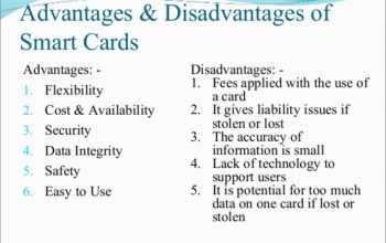 advantages and disadvantages of smart card
