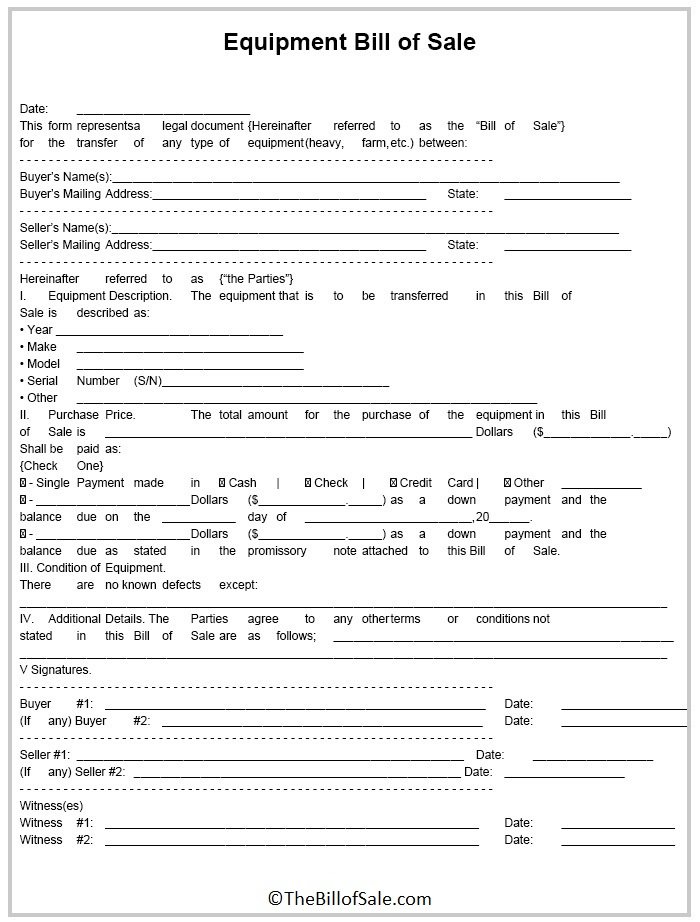 Equipment-Bill-of-Sale-Form