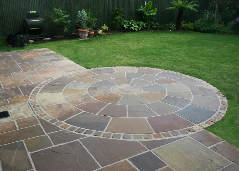 Decorative paving stone circles